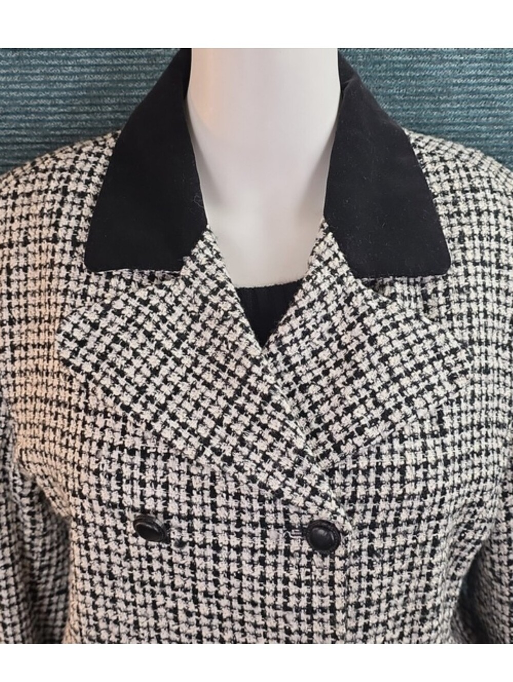 Vintage Express Compagnie Internationale Cropped Tweed Double Breasted Blazer - Picture 8 of 16